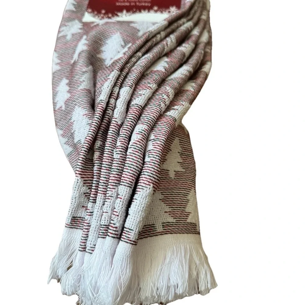 Christmas Ladinne Kitchen Towels Set Of 3 Oversized 20”x30” 100% Turkish Cotton